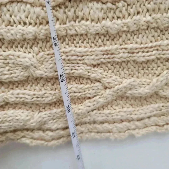 Anthropologie Knitted & Knitted Cream Open Front Cardigan lace Trim Size XS - Picture 7 of 8